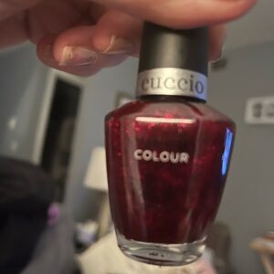Cuccio Red Glitter Nail Polish